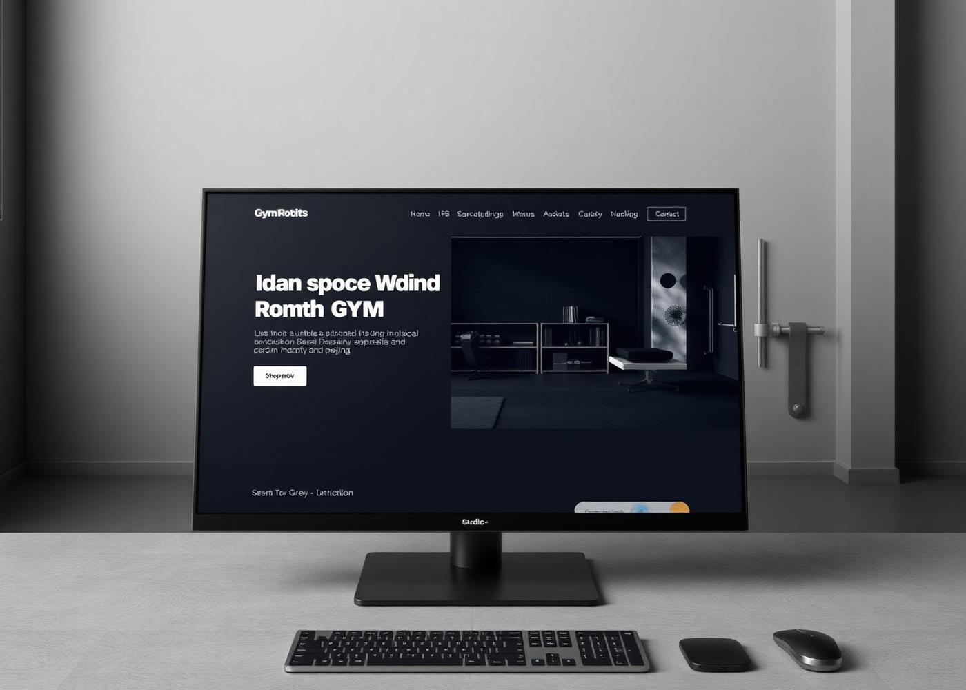 Site institucional da VRTIC Academia exibido em um monitor desktop em ambiente minimalista