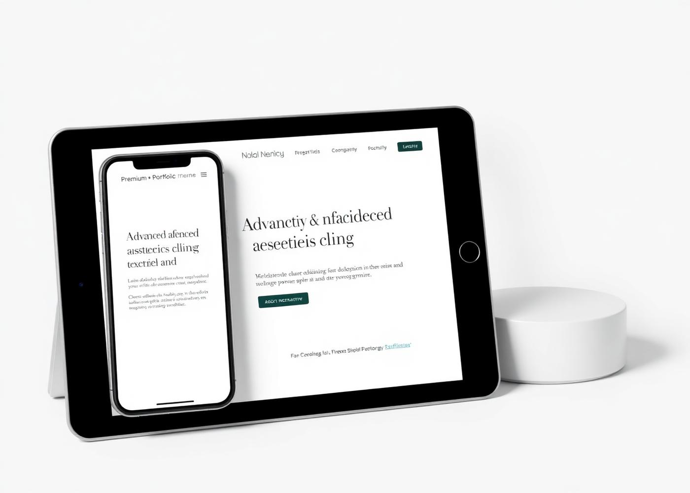Landing page da clínica Lumina Estética exibida em tablet e smartphone